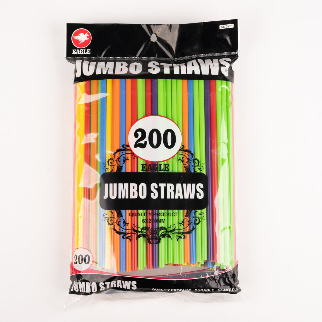 Jumbo Straws 200 Count by Eagle – Bright and Durable (Perfect for Thick Drinks)